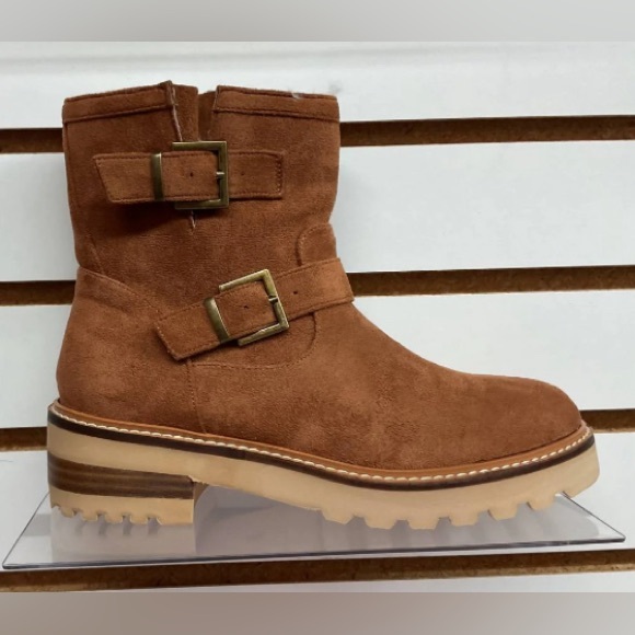 NEW CORKYS RECEIPTS Women's Cognac Suede Ankle Boots - Picture 1 of 2